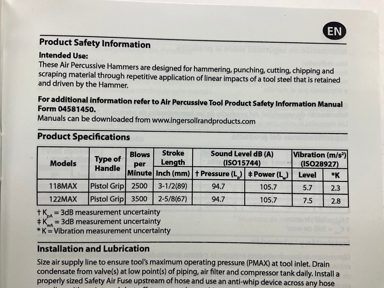 Ingersoll Rand 123MAX Vibration Reduced Round Barrel Air Hammer