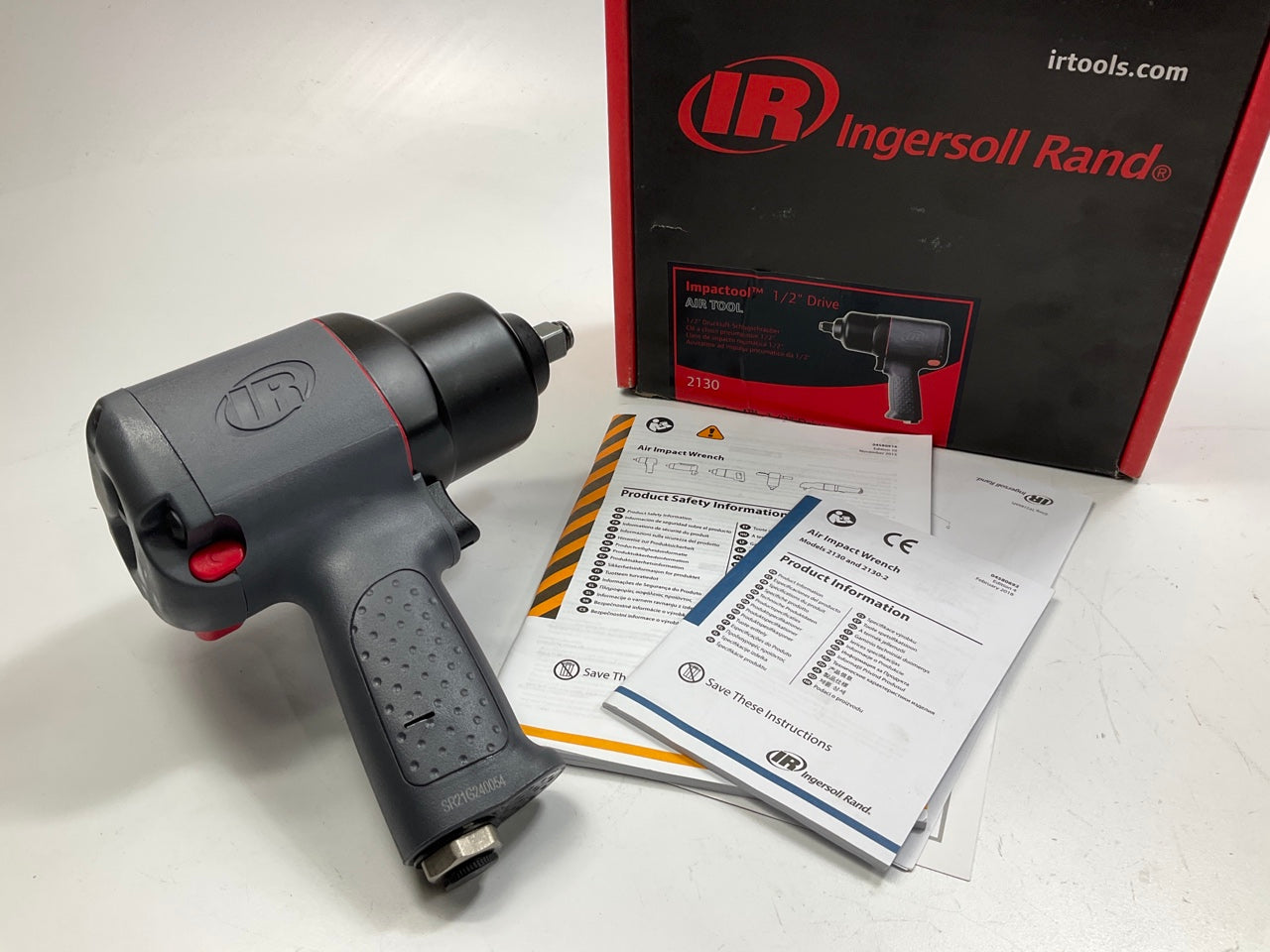 Ingersoll Rand 2130 1/2'' Air Impact Wrench, 650 Ft-lbs Max Torque, Heavy Duty