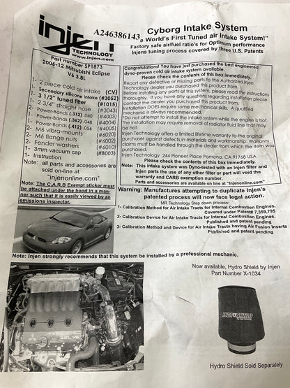 Injen SP1873P Performance Cold Air Intake System - 2006-2012 Mitsubishi Eclipse