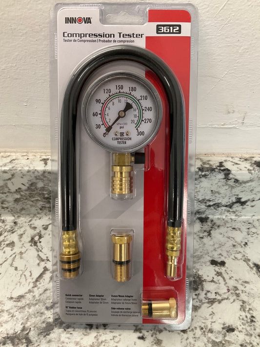 Innova 3612 Compression Tester PSI Pressure Gauge Reader Hose 4 Piece Kit