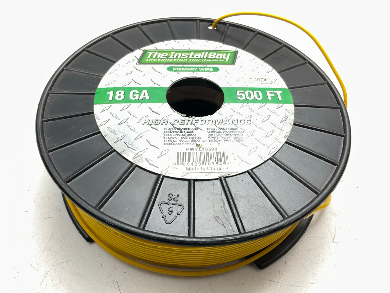 Install Bay PWYL18500 Primary Wire - 18 Gauge, 500 Feet, Yellow