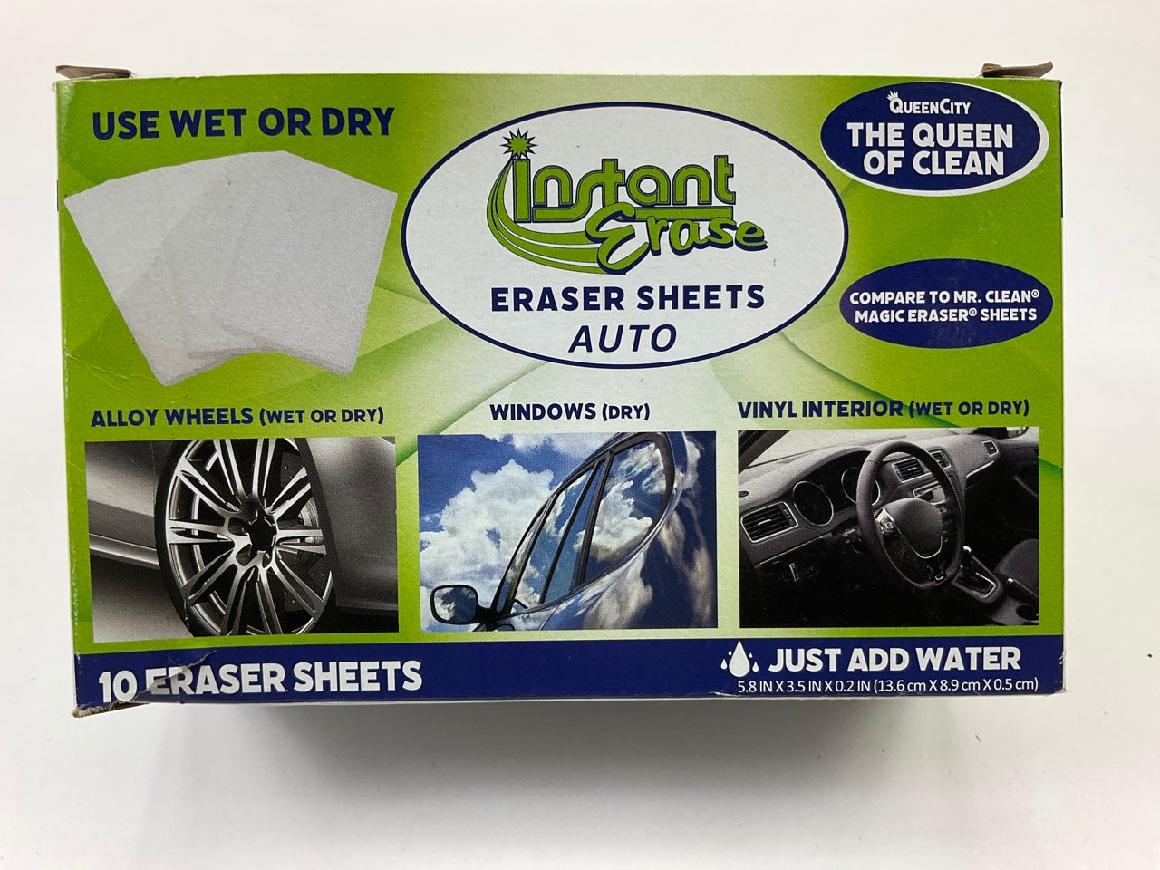 Instant Erase ESS410 Automotive Care Eraser Sheets Pack Of 10 For Glass, Wheels