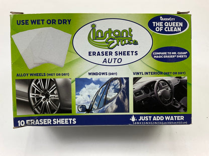 Instant Erase ESS410 Automotive Care Eraser Sheets Pack Of 10 For Glass, Wheels