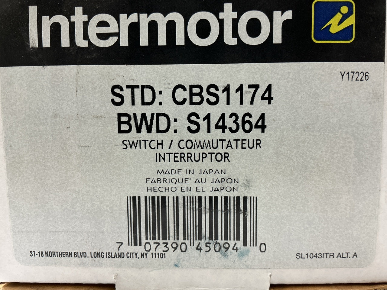 Intermotor CBS1174 Headlight Lamp Switch OEM Toyota 84140-48020, Made In Japan
