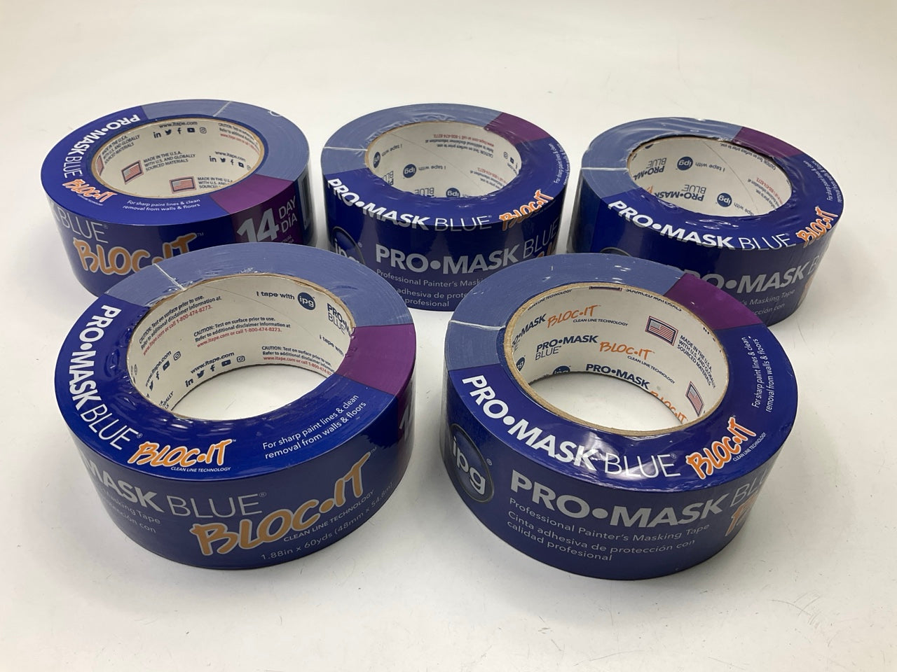 (5) Intertape Pro Mask 9533-2 Masking Tape, 1.88'' X 60 Yards, Blue