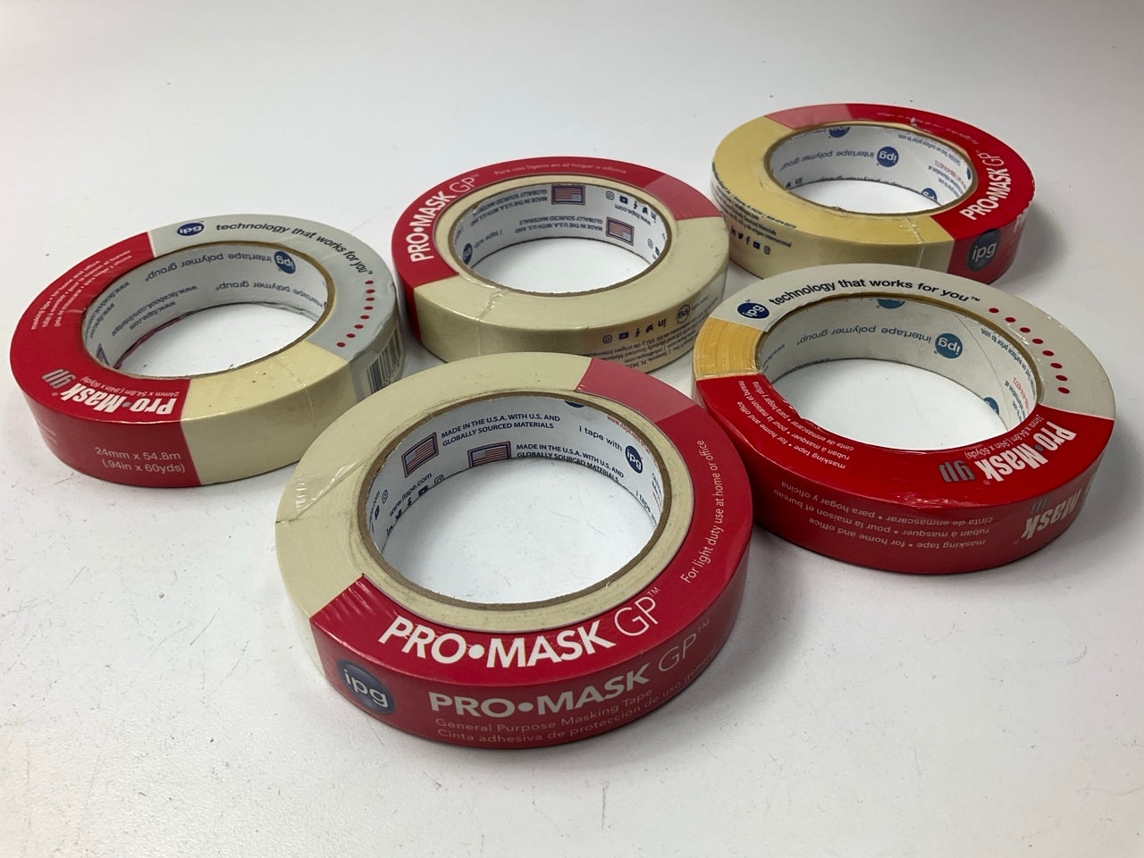 IPG 5101-1 1'' X 60 Yard General Purpose Masking Tape - 5 Rolls