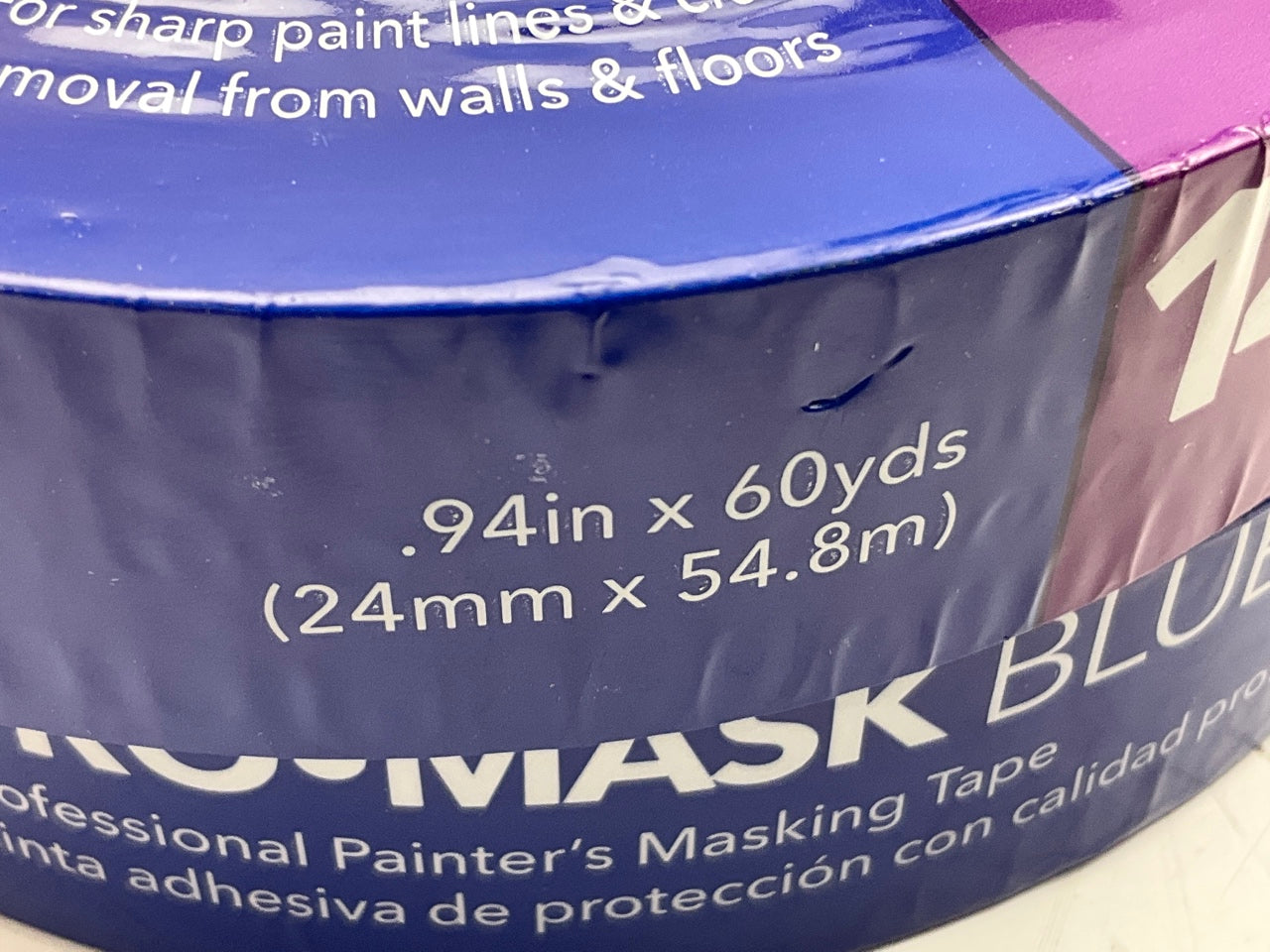 (4 Rolls) IPG 9531-1  1'' Blue All Weather Masking Tape (0.94'' X 60 Yard / Roll)
