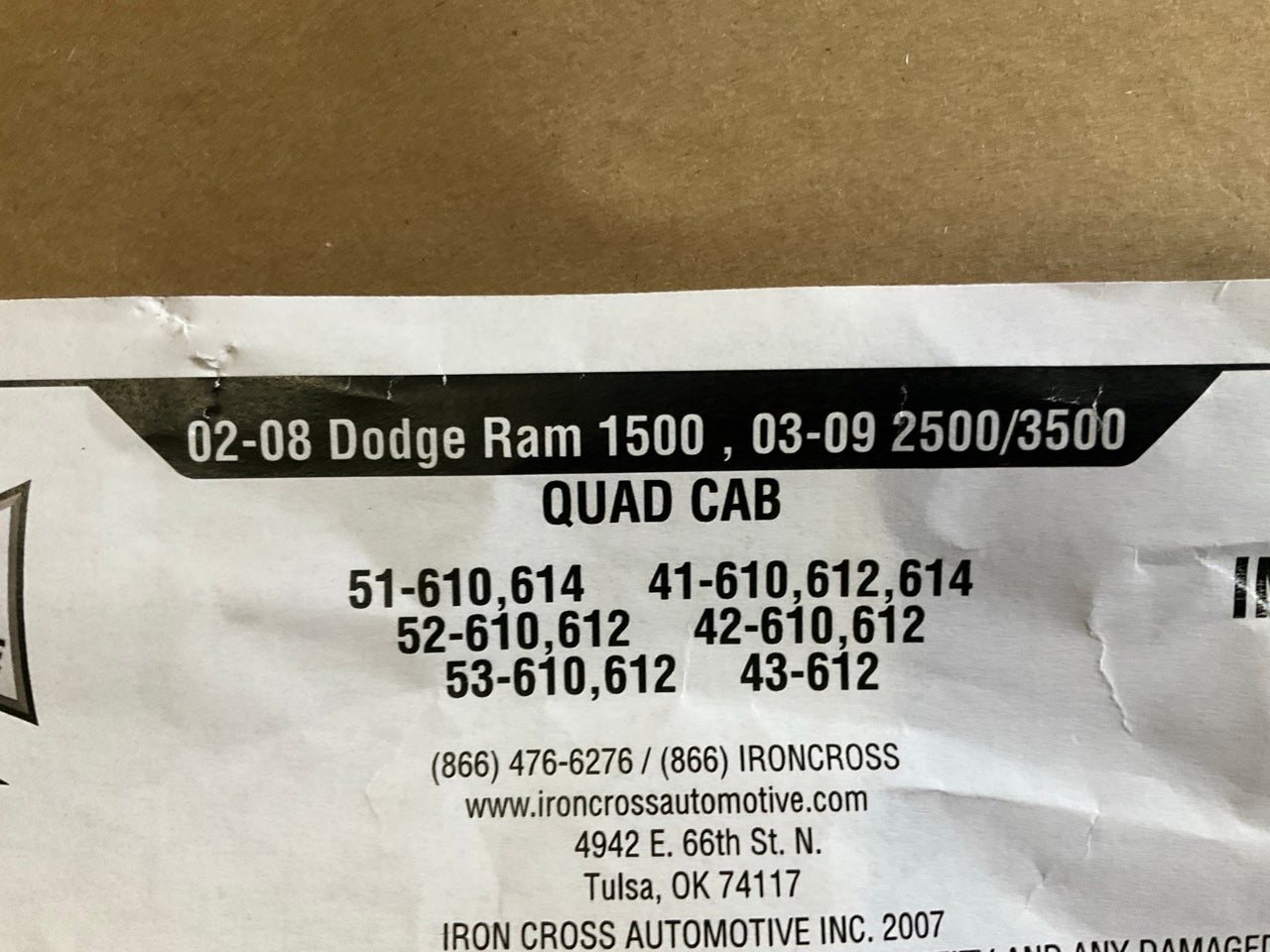 Iron Cross 41-614-B 4'' Cab Length Side Step Bars For 2006-09 Dodge Ram Mega Cab