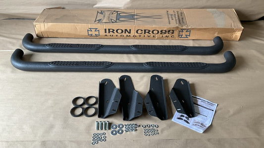 Iron Cross 51-482-B 3'' Cab Length Black Powder Coat Tube Side Step Bars