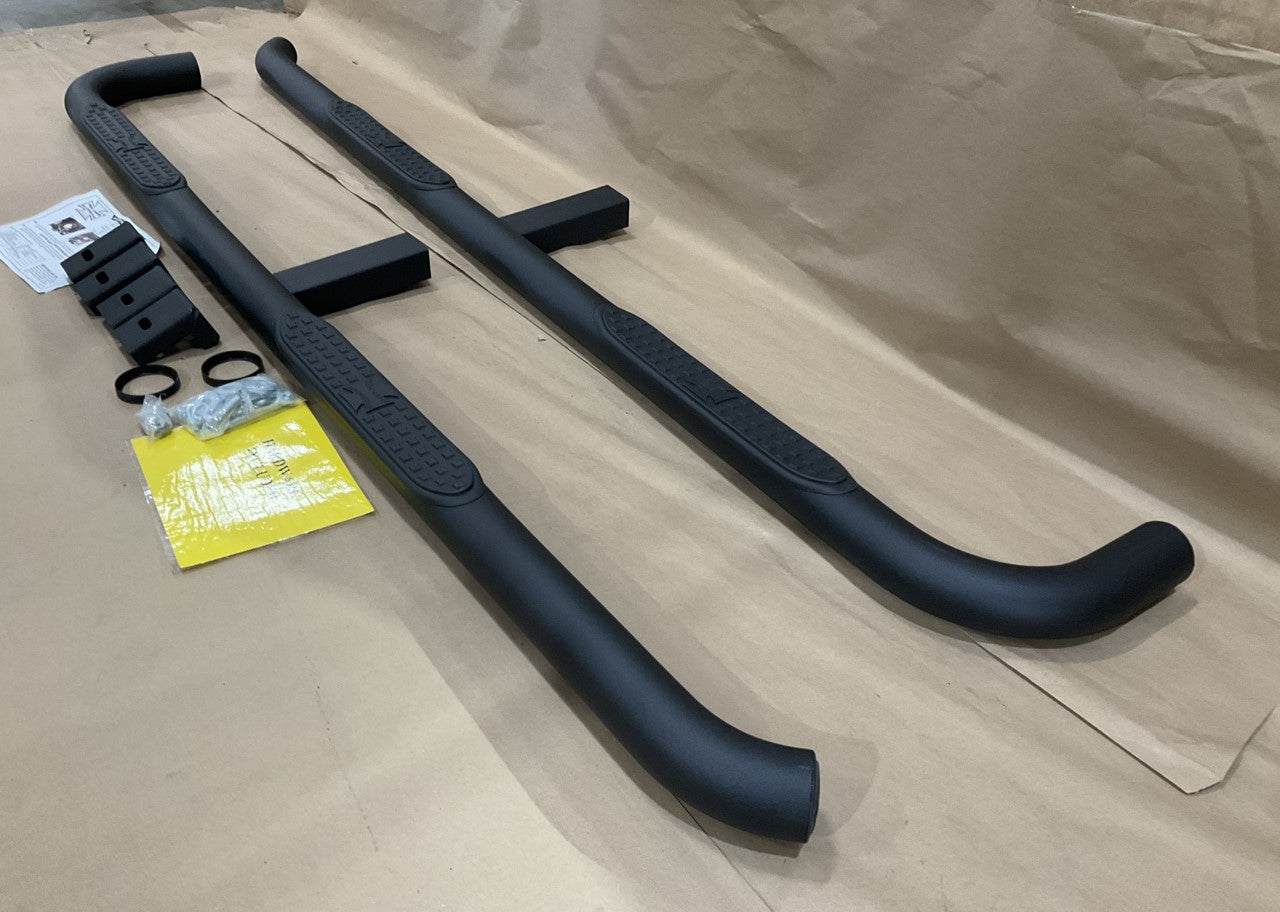 Iron Cross 53-570-B 3'' Wheel-to-Wheel Black Round Tube Step Bars