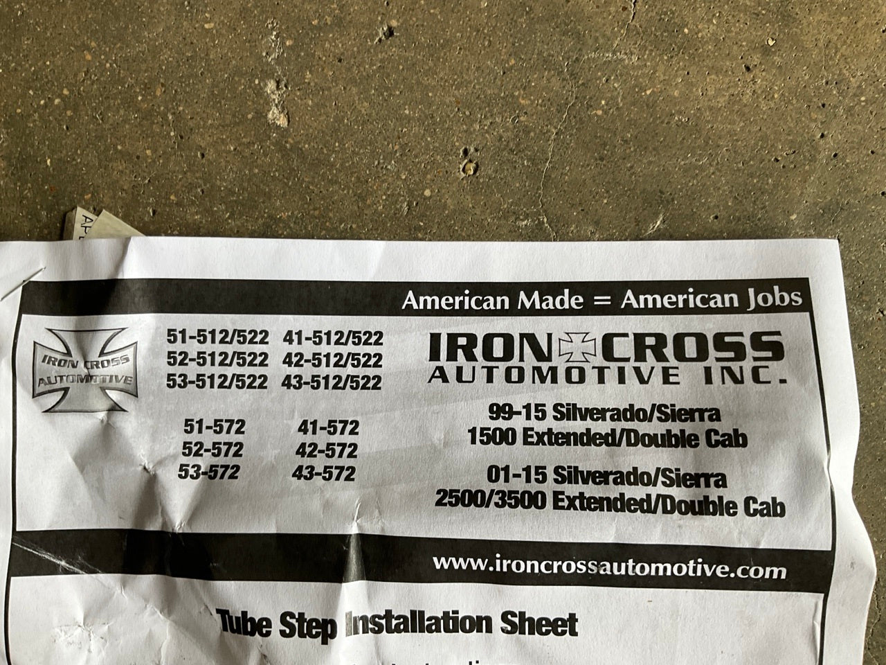 Iron Cross 53-572 3'' Stainless Nerf Bars 2015-18 Sierra 2500 3500 Double Cab 8'