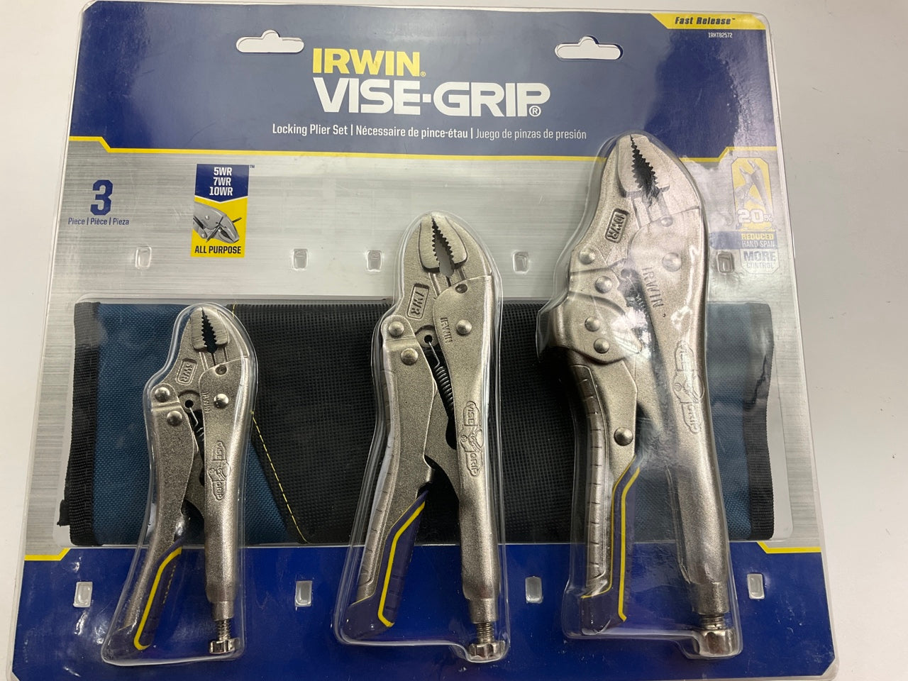 Irwin Industrial IRHT82572 Vise Grip Fast Release 5'' To 10'' Curved Jaw, 3 Pieces