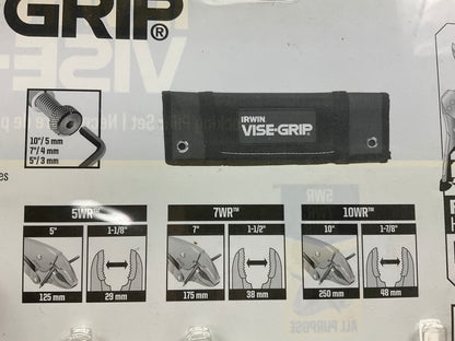 Irwin Industrial IRHT82572 Vise Grip Fast Release 5'' To 10'' Curved Jaw, 3 Pieces