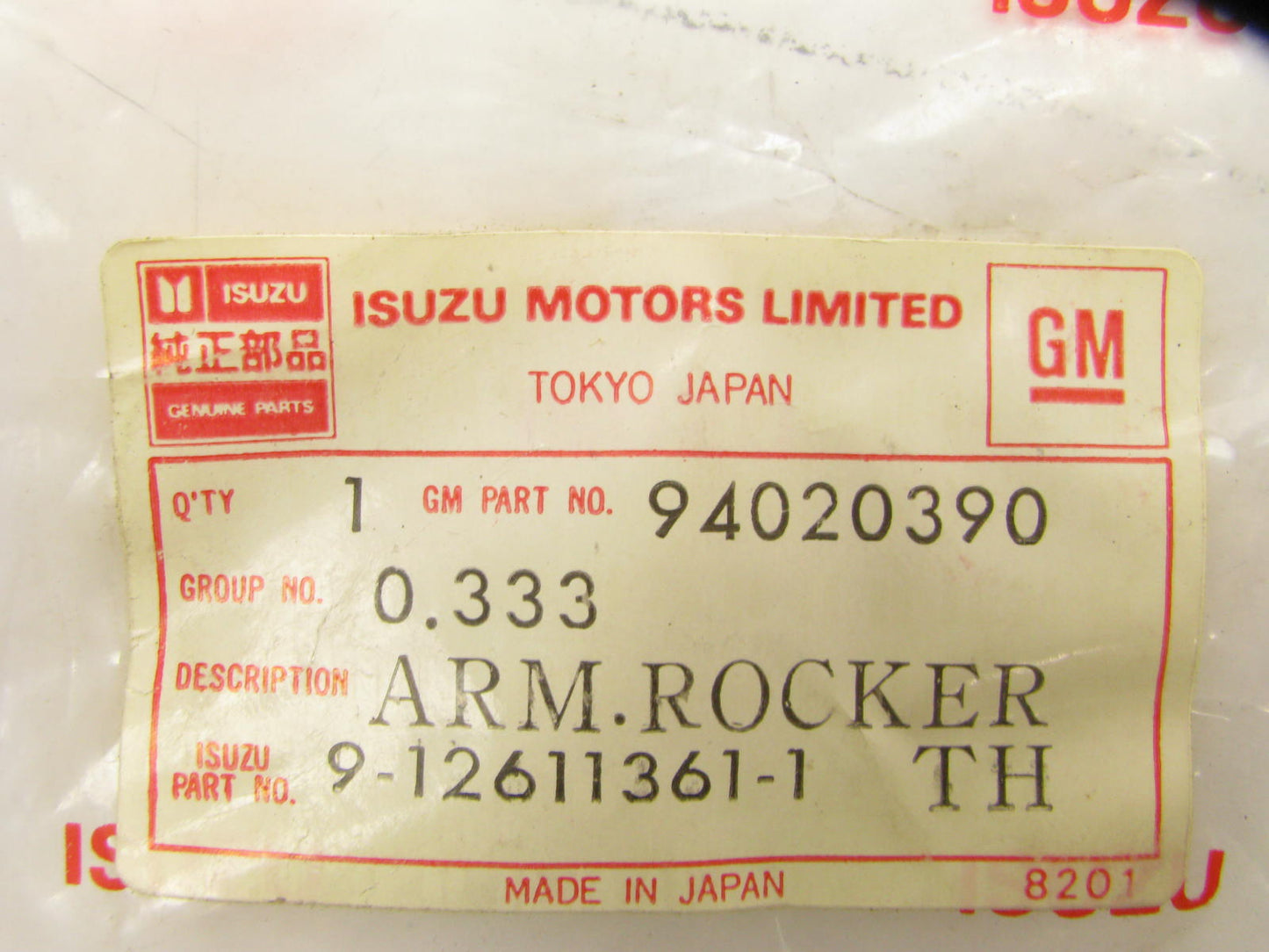 NOS - OEM Isuzu 9-12611361-1 Engine Rocker Arm 1972-1979 Chevrolet LUV 1.8L-L4