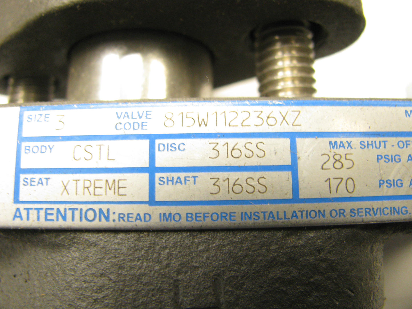 NEW UNBOXED Jamesbury Wafer-Sphere Valve 815W112236XZ Size 3'' Class ANSI 150