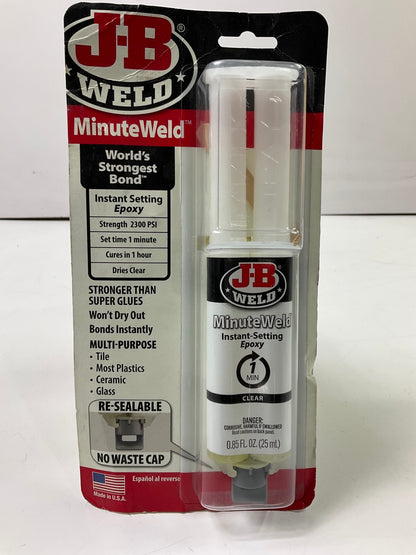 J-B Weld 50101 MinuteWeld Instant-Setting Epoxy Syringe - Clear - 25ml