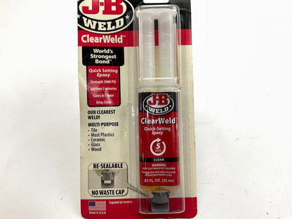 J-B Weld 50112 Clear Weld Quick Setting Epoxy, 25 Ml
