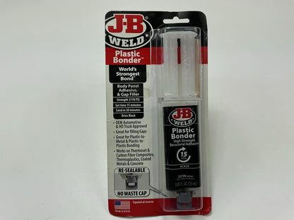 J-B Weld 50139 Plastic Bonder Body Panel Adhesive And Gap Filler Syringe - Black