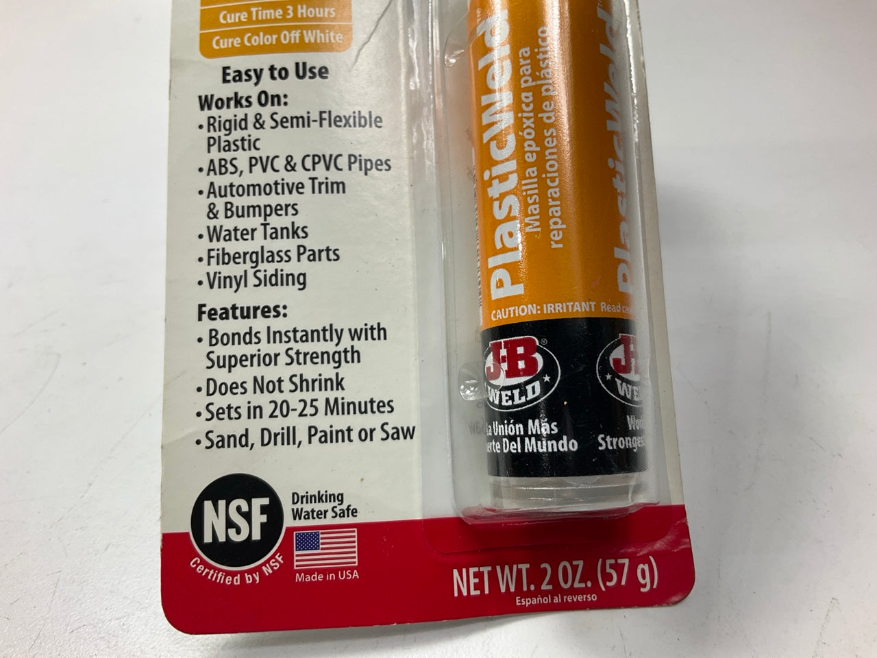 JB Weld 8237 Plastic Weld Repair Epoxy Glue,  2 Oz