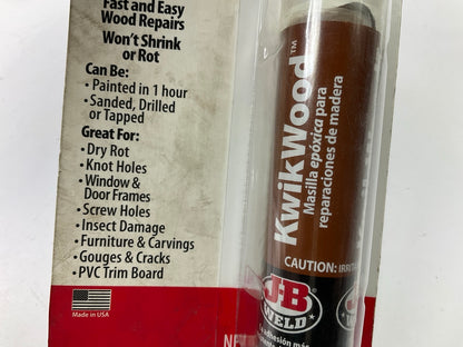 (2) J-B Weld 8257 Kwik Wood Hand Mixable Epoxy Putty, BROWN, 1 OZ STICK