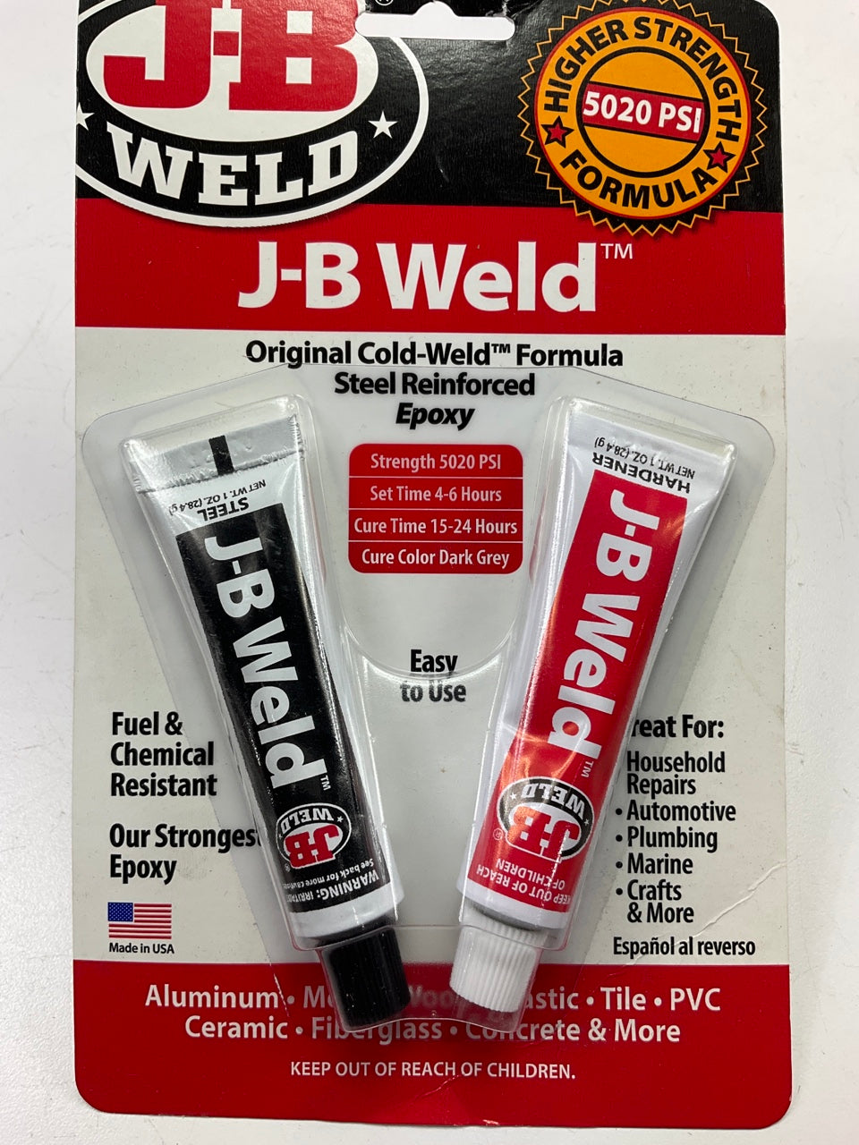 (5) PACKS - J-B Weld 8265S Cold-Weld Steel Reinforced Epoxy - 2oz Each