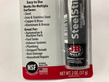 (6) PACK - J-B Weld 8267 SteelStik Steel Reinforced Epoxy Putty Stick - 2 Oz.