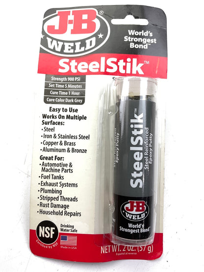 J-B Weld 8267 SteelStik Steel Reinforced Epoxy Putty Stick - 2 Oz.
