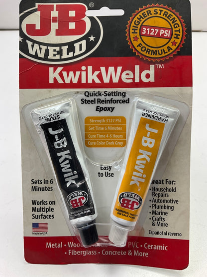 J-B Weld 8276 KwikWeld Quick Setting Steel Reinforced Epoxy - Dark Grey 2 Oz