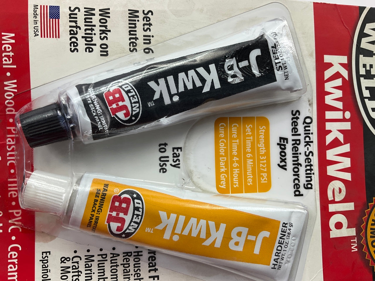 J-B Weld 8276 KwikWeld Quick Setting Steel Reinforced Epoxy - Dark Grey 2 Oz
