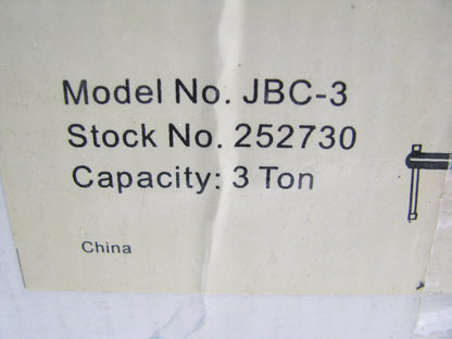 NEW JET Beam Liftting Clamp  JBC-3, 3 Ton, For 4 Inch To  9-7/8 Inch Wide Beams