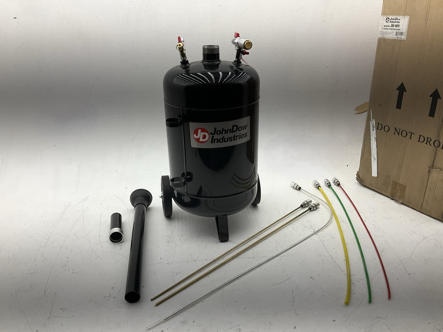 INCOMPLETE AS IS JohnDow JDI-6EV 6-Gallon Fluid Evacuator Tank W/ Venturi Vacuum