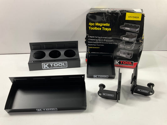 K Tool 72462A Magnetic Toolbox Organizer Shelf, Tray, And Holder Set, 4-Pcs