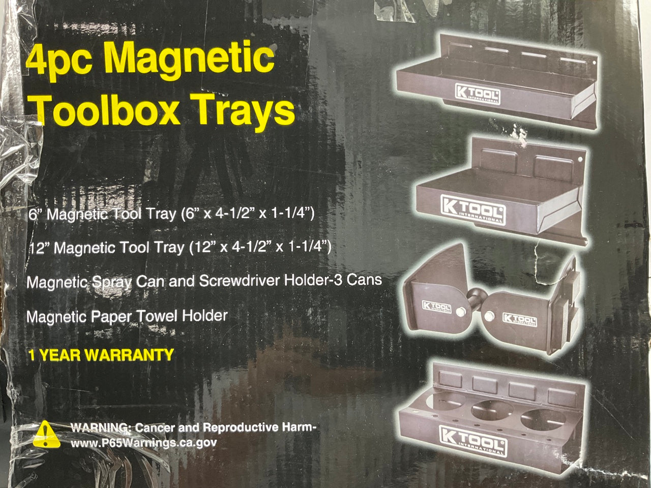 K Tool 72462A Magnetic Toolbox Organizer Shelf, Tray, And Holder Set, 4-Pcs
