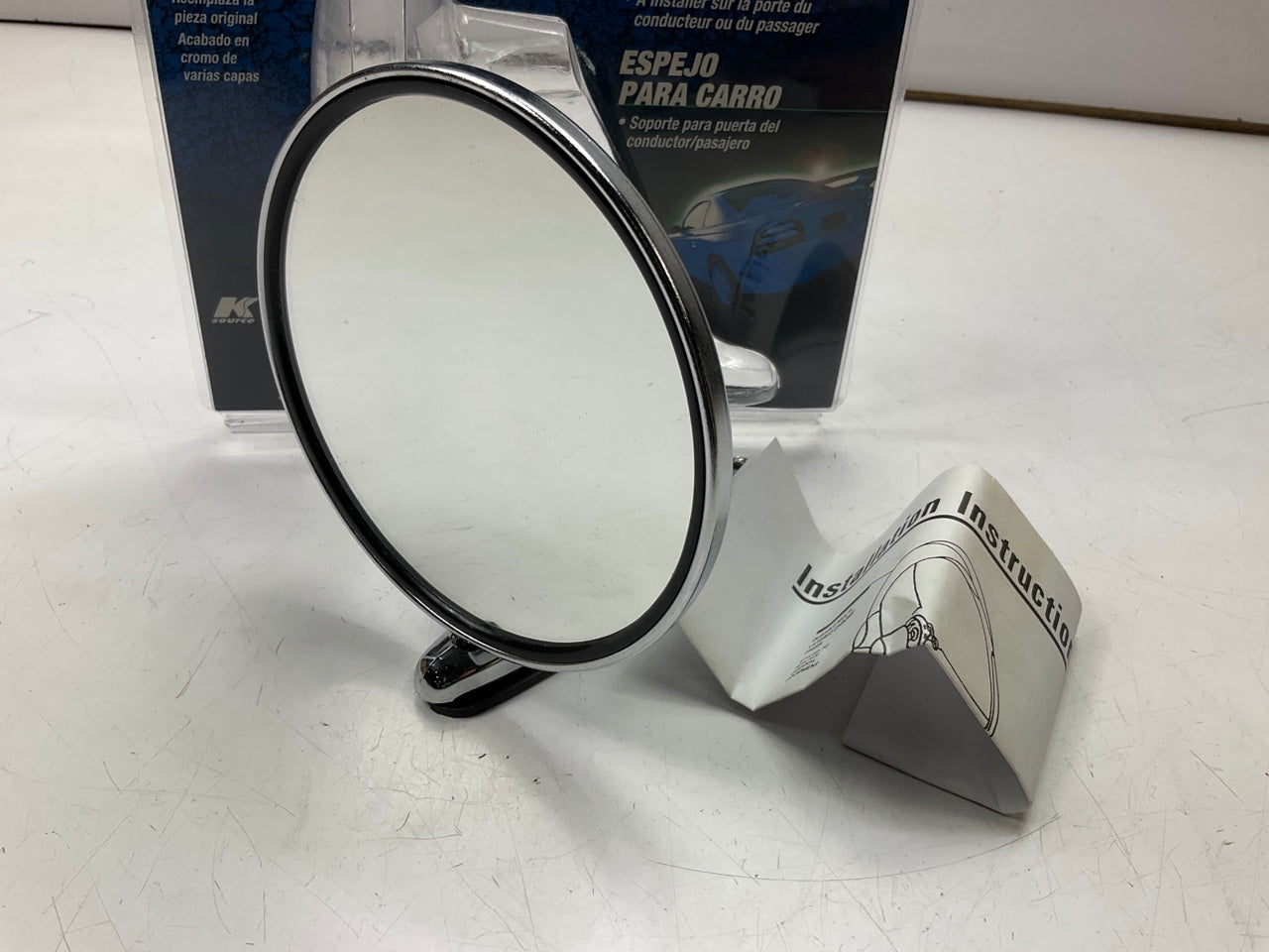 K Source 1701 UNIVERSAL Side View Mirror, Chrome Plated, 4-3/8'' Round