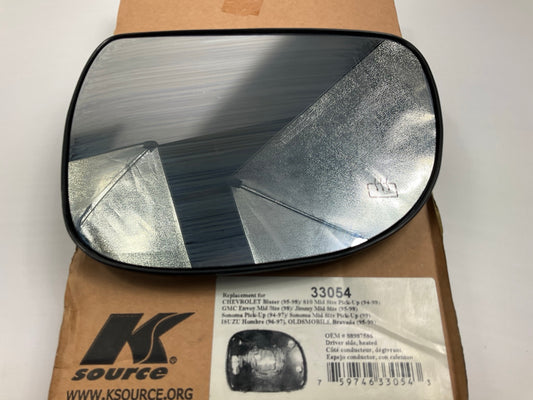 K Source 33054 Left Drivers Side Replacement Mirror Glass - Heated