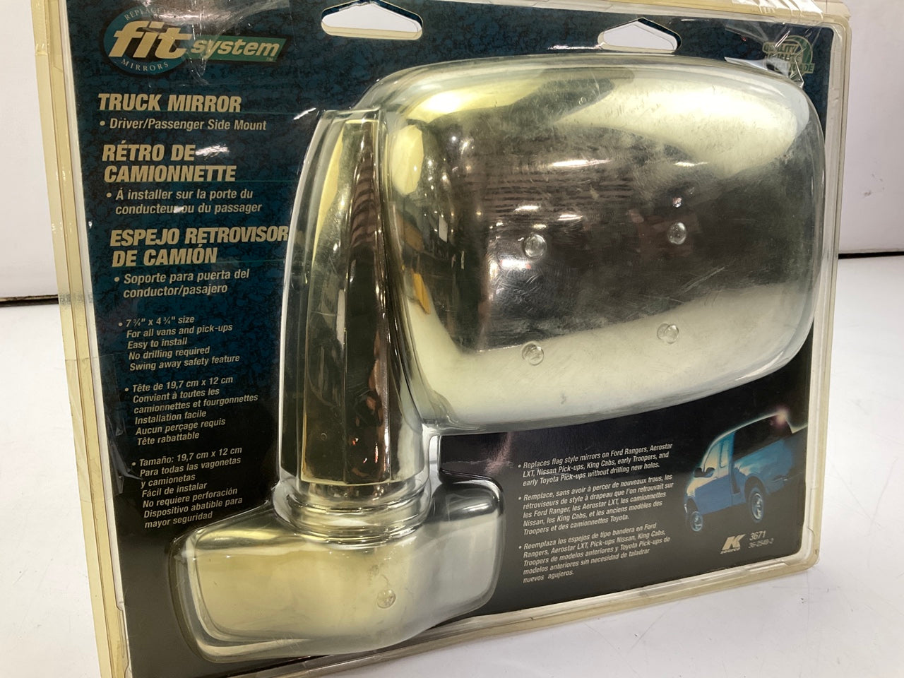 K Source 3671 Universal Truck Side Mount Mirror, Chrome Euro Style, 4.75 X 7.75''