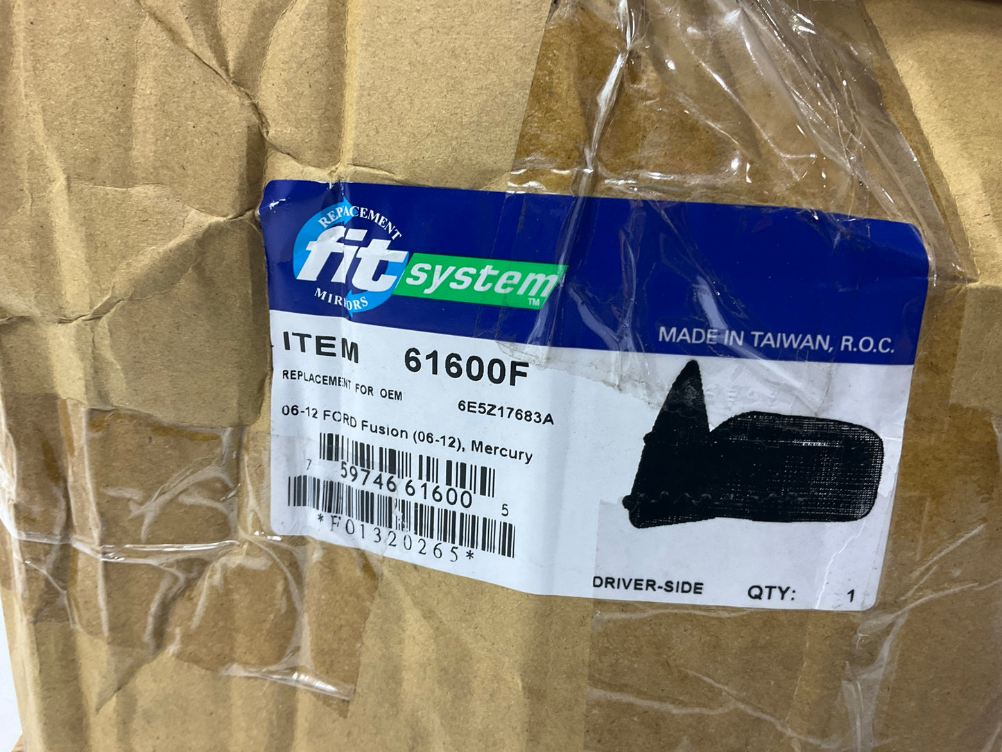 K Source 61600F Left Power Mirror - 2006-2012 Ford Fusion, 2006-2010 Milan
