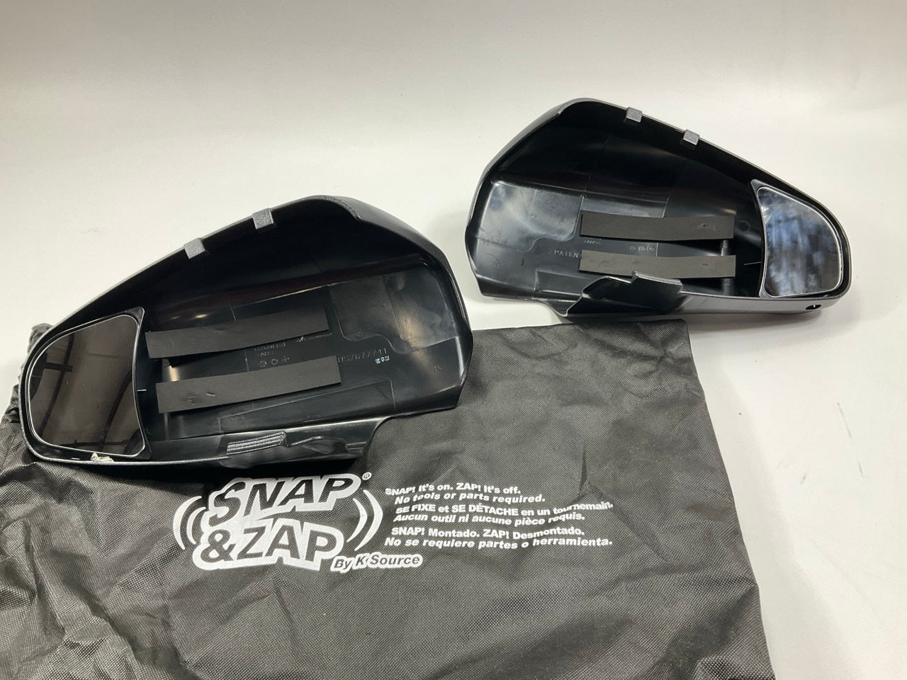 K SOURCE 80720 Snap & Zap Towing Mirrors, 2 Pack , Black, Clip-on Install