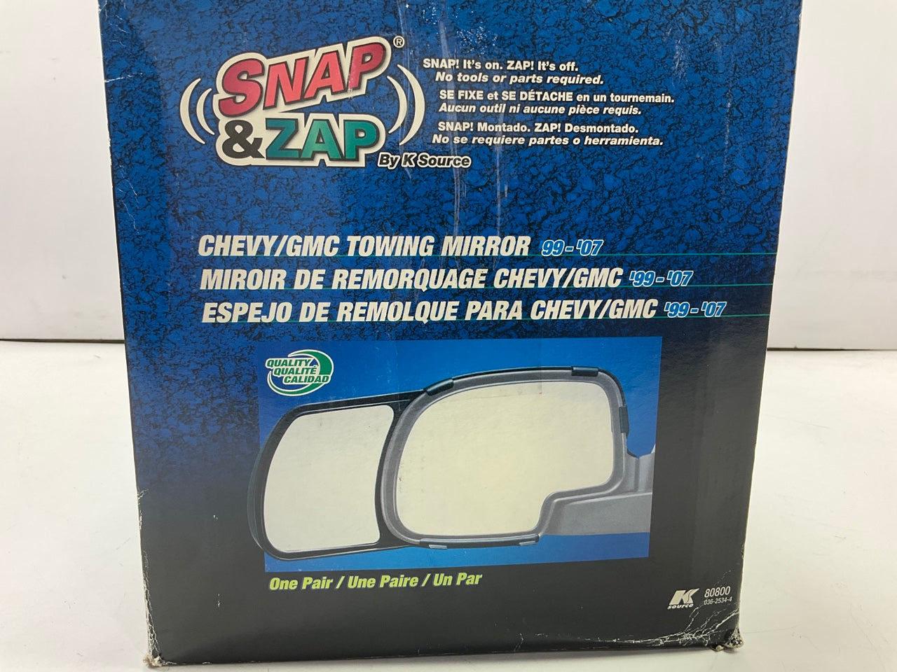 K Source 80800 Snap On Towing Mirror Kit For 1999-2007 Chevrolet & GMC Trucks