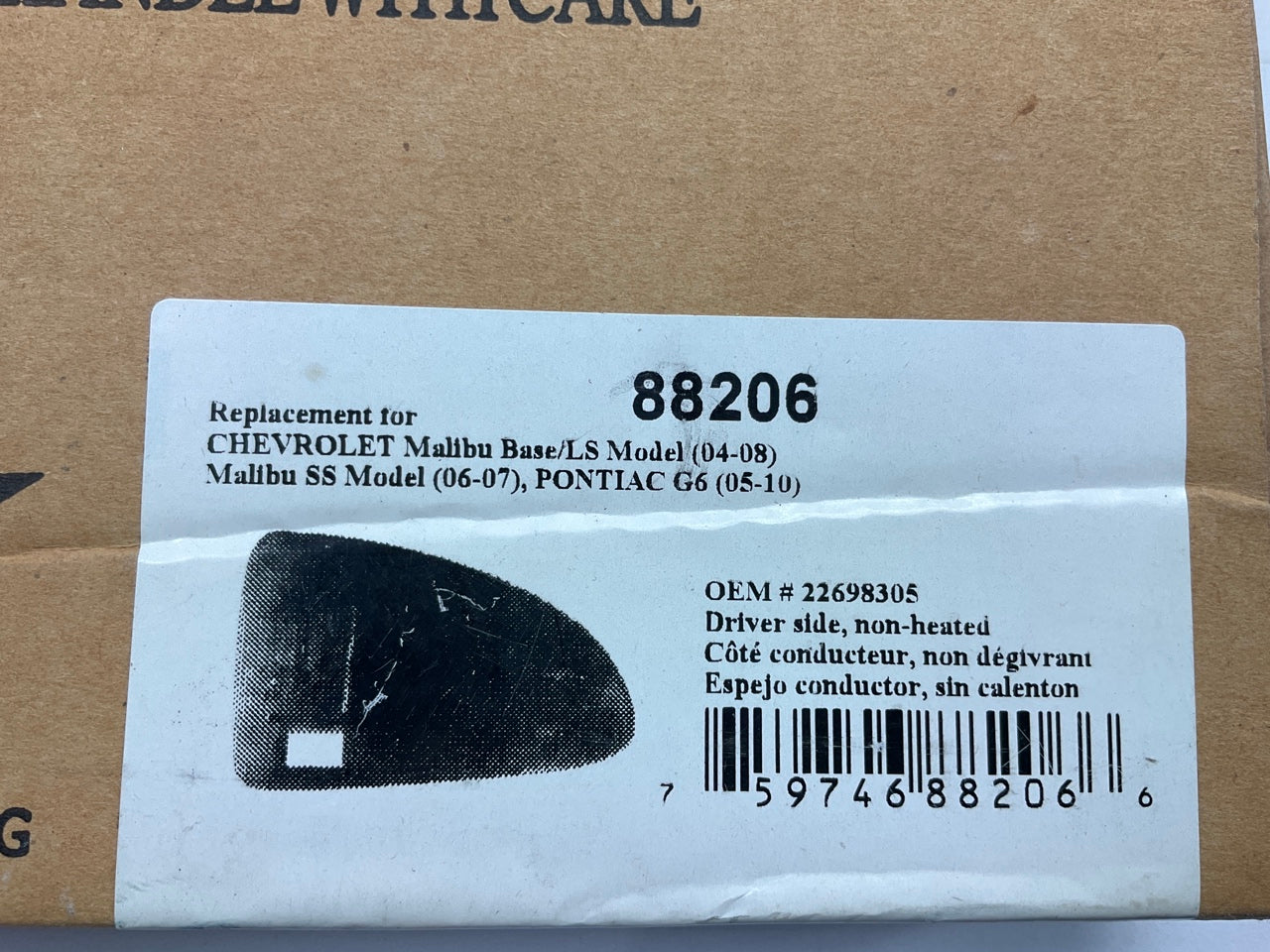 K Source 88206 Left Driver Side Non-Heated Mirror Glass 04-08 Malibu, 05-10 G6
