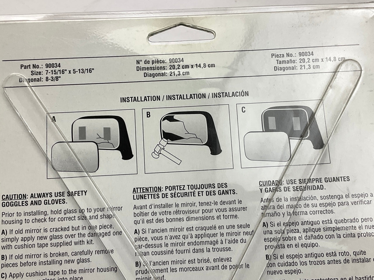 K Source 90034 Front Right Passenger Side Replacement Mirror Glass