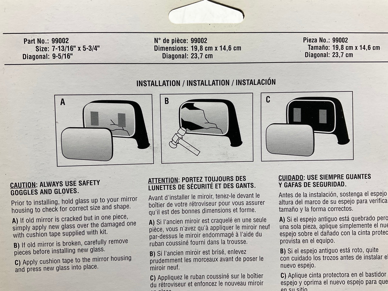 K Source 99002 Front Left Driver Side Replacement  Mirror Glass