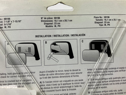 K Source 99196 Replacement Left Mirror Glass, Heated, Manual Mirror