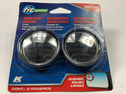 K Source C0400 Blind Spot Mirrors, PAIR, Wide Angle, 2'' Diameter & Adjustable