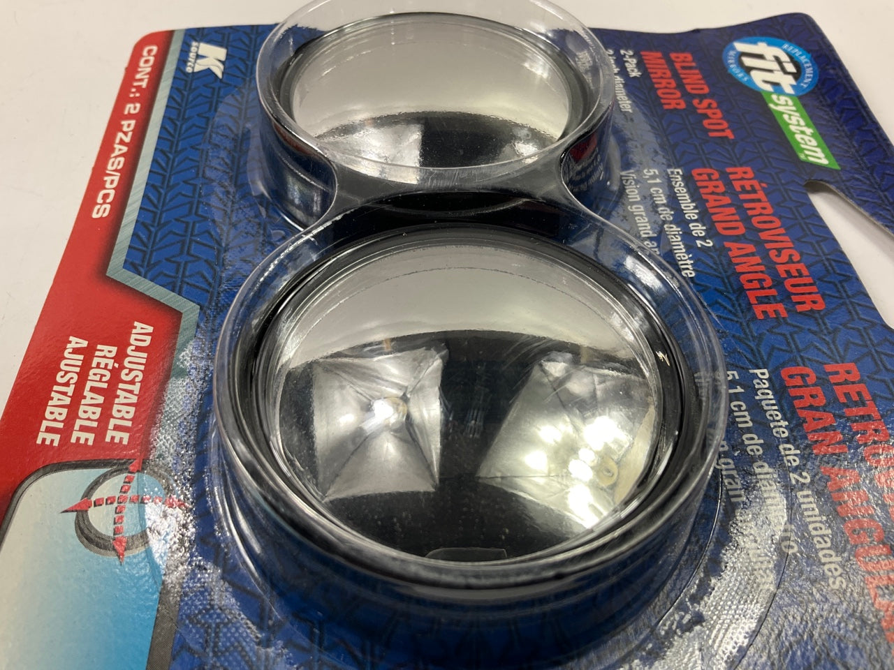 K Source C0400 Blind Spot Mirrors, PAIR, Wide Angle, 2'' Diameter & Adjustable