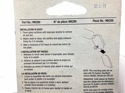 K-Source MK200 Review Rear View Mirror Mounting Plate Includes Mounting Tape