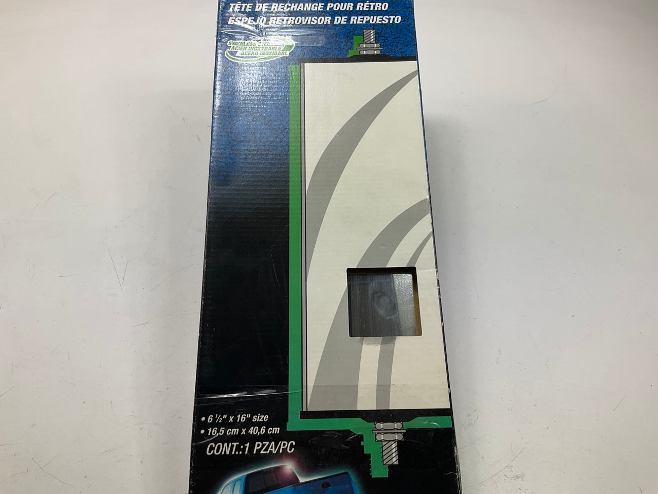 (2) K Source RH066 Replacement Stainless Steel West Coast Mirror - 6-1/2  X 16''