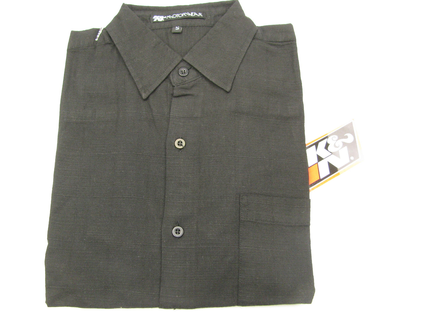 K&N 12157-S Motor Wear Button Up Woven Black Shirt Size Small