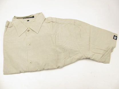 K&N BUTTON UP WOVEN LARGE TAN DRESS SHIRT 12158-L  (SHORT SLEEVE)