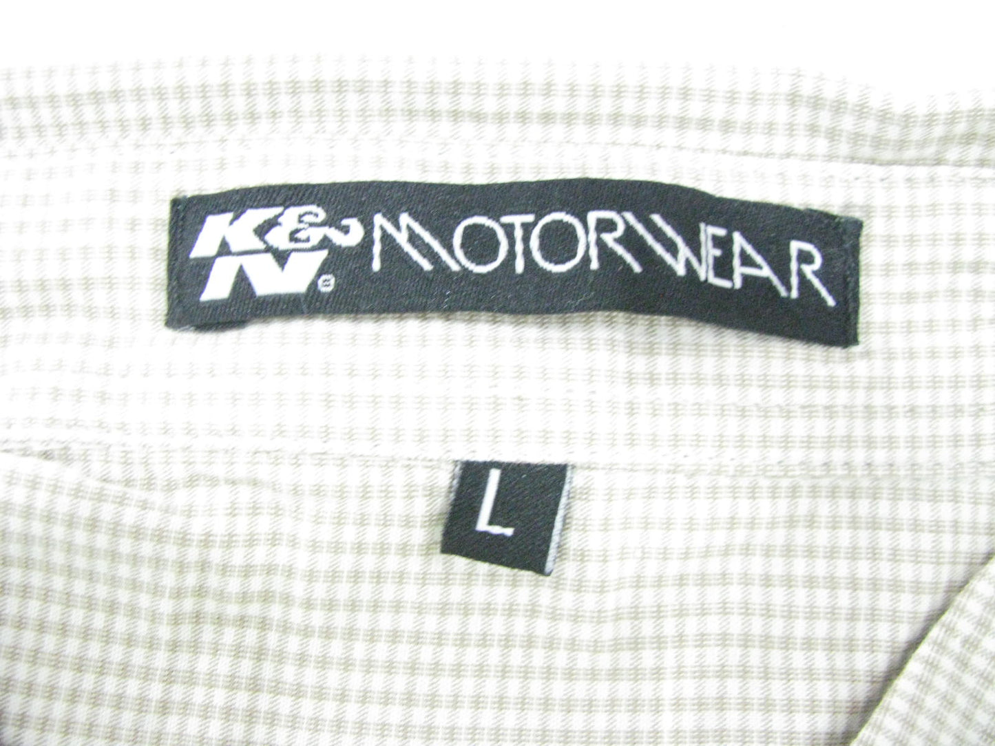 K&N BUTTON UP WOVEN LARGE TAN DRESS SHIRT 12158-L  (SHORT SLEEVE)